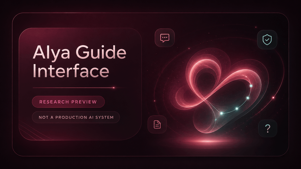 AIya Research Preview card — concept art, clearly labeled research preview, not a production AI system